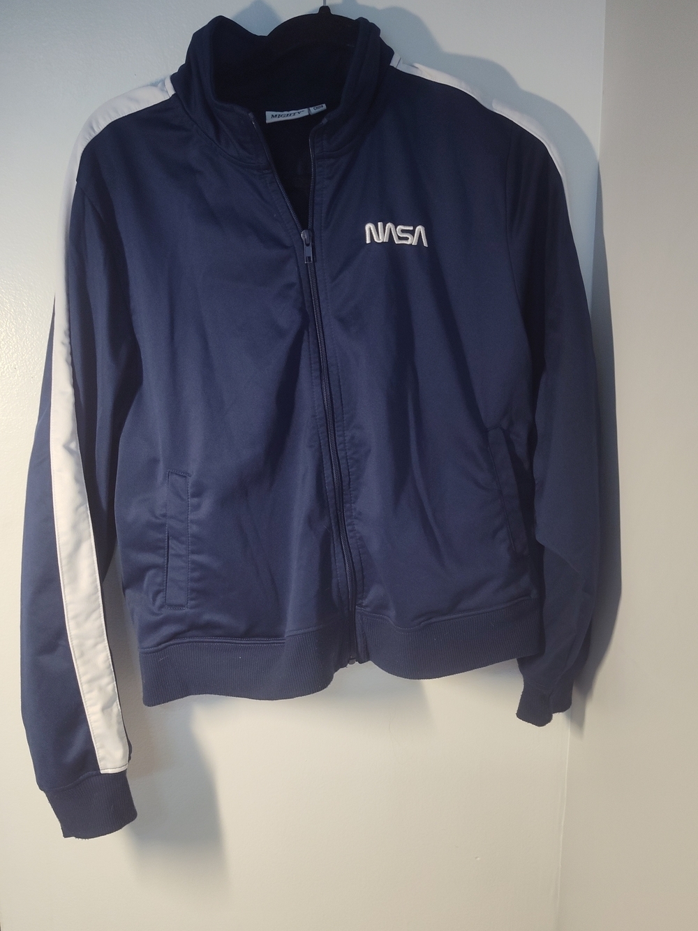 Mighty Fine Navy Bomber Jacket with White Stripe #83